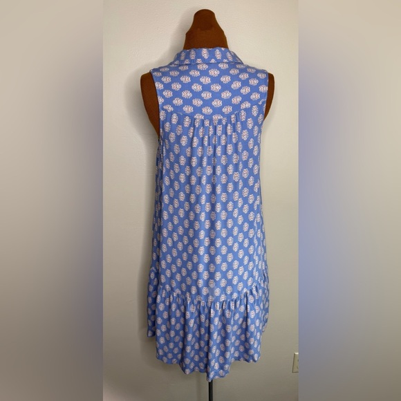 Lucky Brand Breezy Sleeveless Shirt Dress Ruffle Hem Size Small - Picture 4 of 9